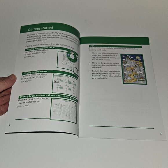 Hooked on Math Division Kit Poster Guide Workbook CDs Coins Money Tokens Spinner - Picture 6 of 15
